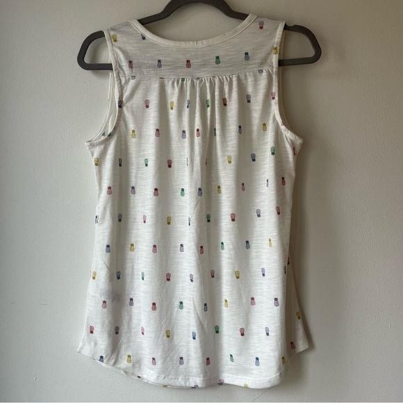 Ricki’s basics sleeveless pineapple print Henley tank top size small summer - Picture 10 of 11